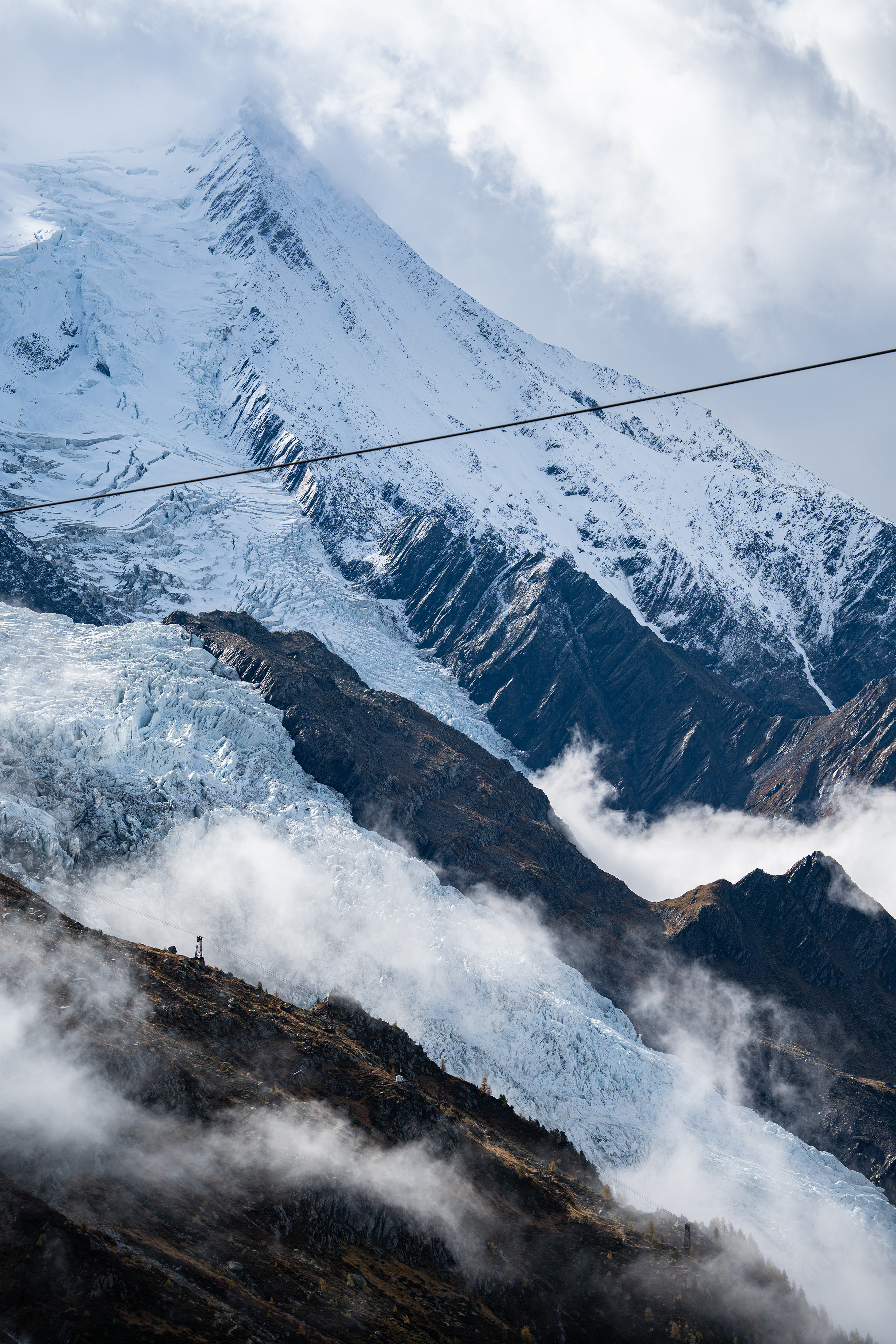 The Mont Blanc massif from the Aiguille du Midi