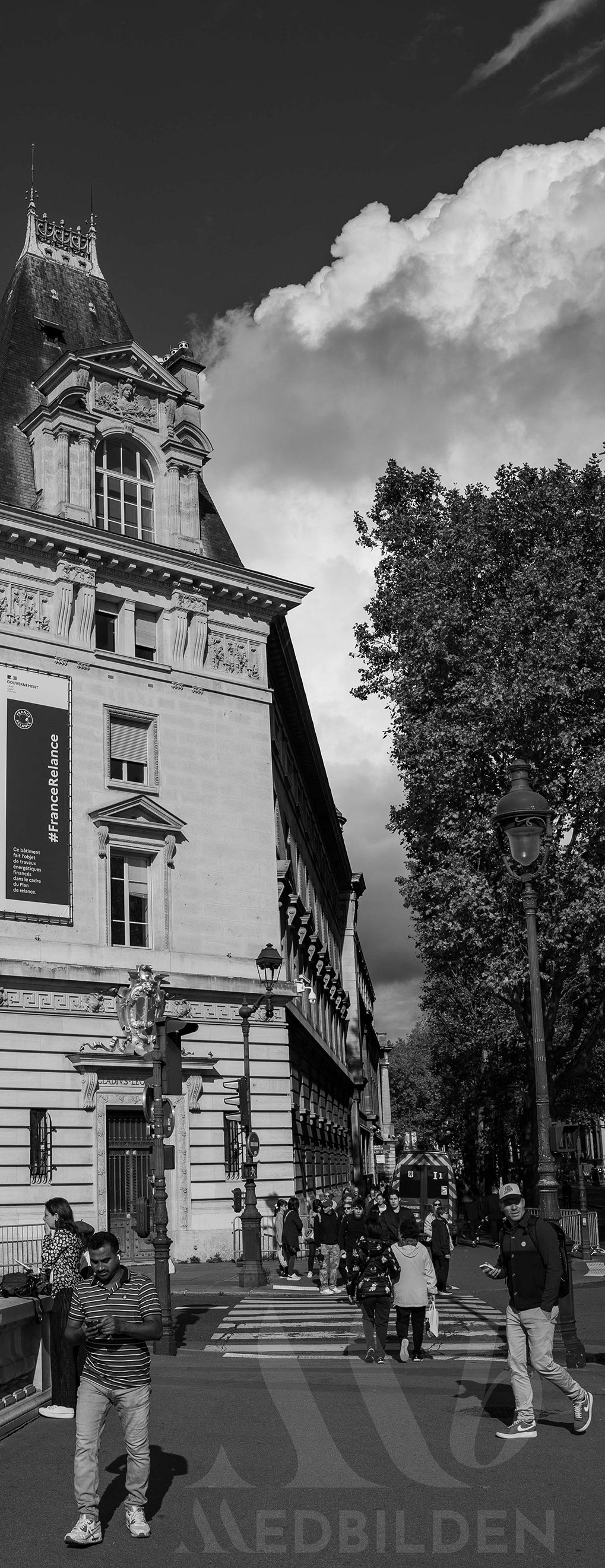 Two people on a Paris street