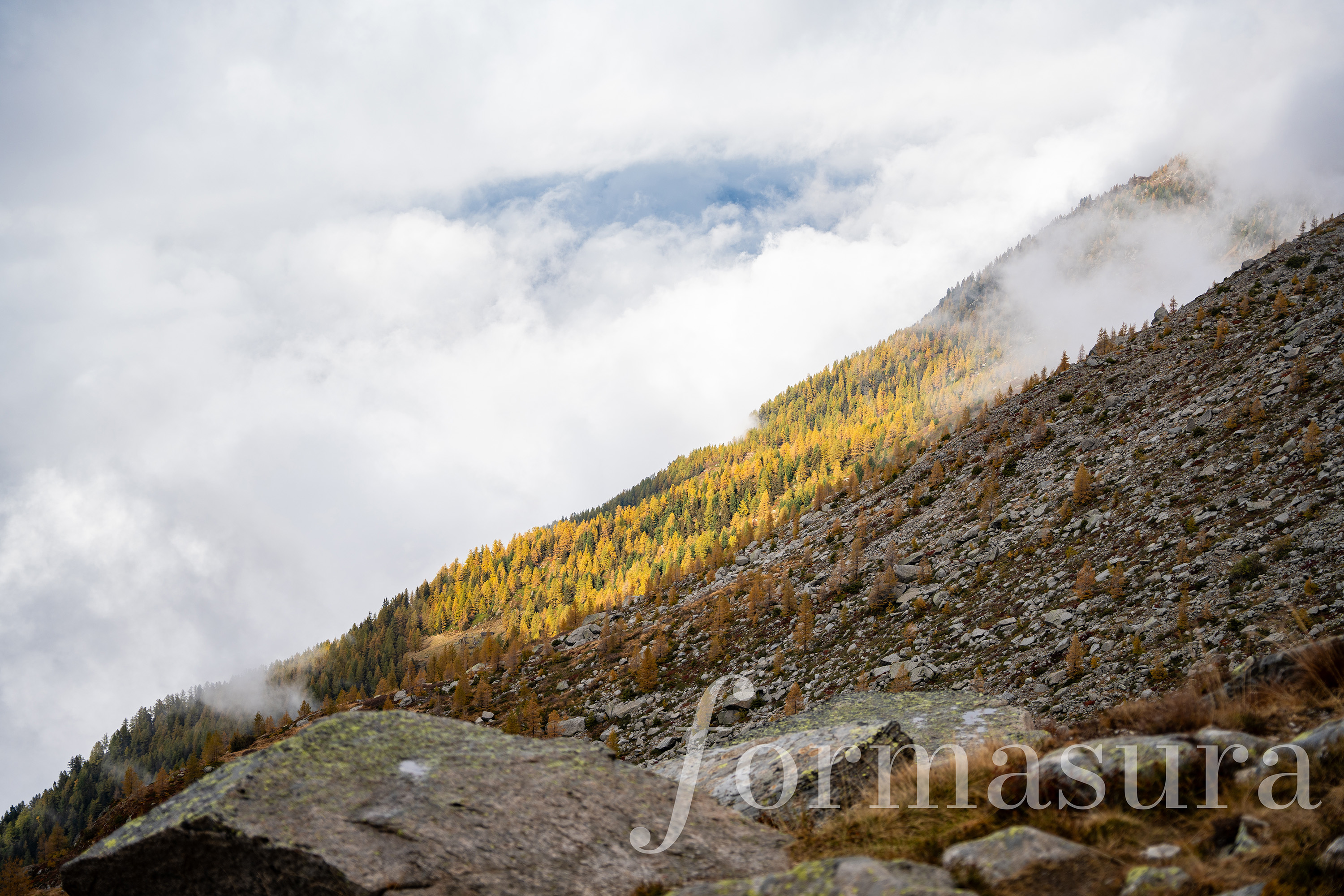 Peaks above the cloud deck, Mont Blanc